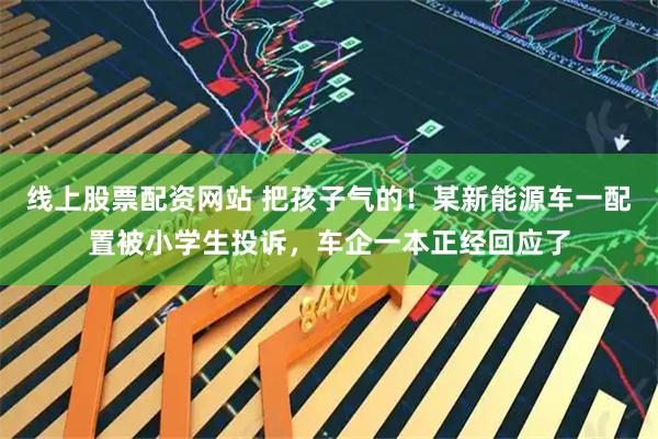 线上股票配资网站 把孩子气的！某新能源车一配置被小学生投诉，车企一本正经回应了